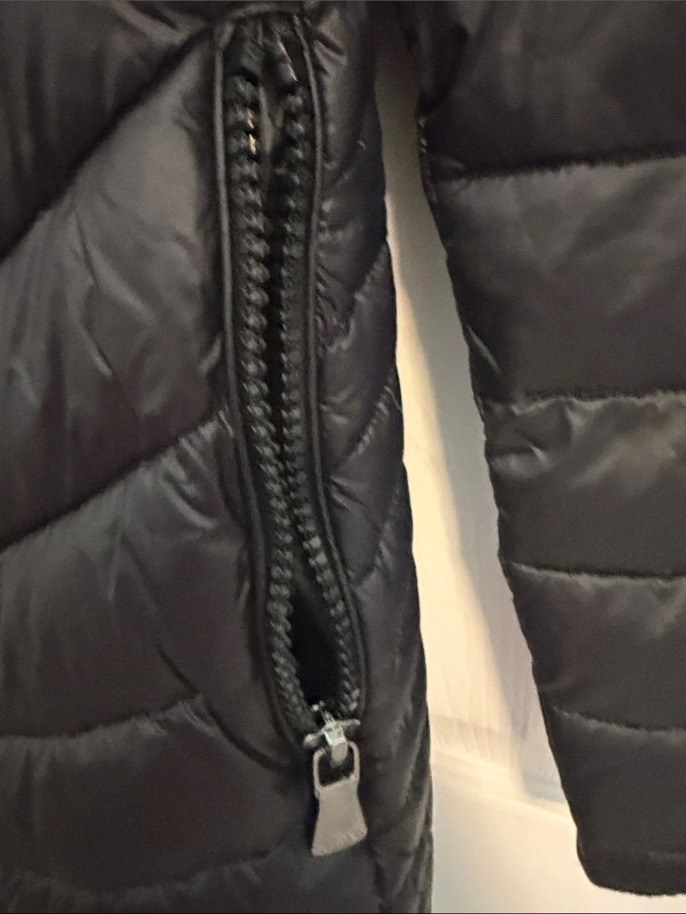 Calvin Klein Women's Black Long Quilted Puffer Coat with Hood